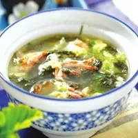 紫菜虾干汤：软坚散结、清热化痰利尿