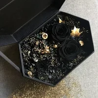 创意黑色玫瑰永生花礼盒