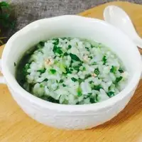 小棠菜鲜虾稀饭