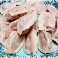 荠菜猪肉饺子-火龙果面