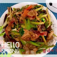 小炒青菜羊肉