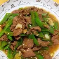 青椒猪肝炒瘦肉