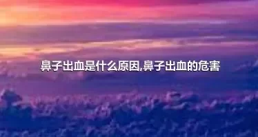 鼻子出血是什么原因,鼻子出血的危害