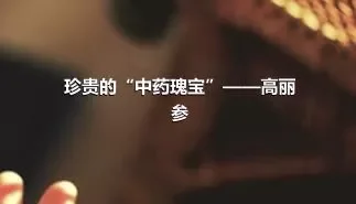 珍贵的“中药瑰宝”——高丽参