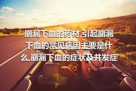 崩漏下血的药材,引起崩漏下血的常见病因主要是什么,崩漏下血的症状及并发症