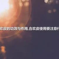 合欢皮的功效与作用,合欢皮使用要注意什么