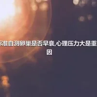 十标准自测卵巢是否早衰,心理压力大是重要原因