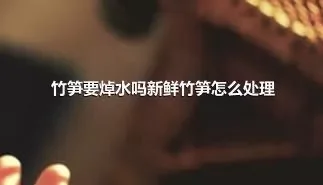 竹笋要焯水吗新鲜竹笋怎么处理