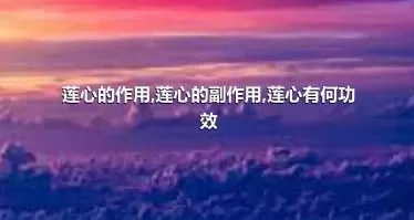 莲心的作用,莲心的副作用,莲心有何功效