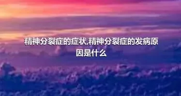 精神分裂症的症状,精神分裂症的发病原因是什么