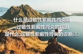 什么是过敏性紫癜性肾炎啊,过敏性紫癜性肾炎的病因是什么,过敏性紫癜性肾炎的诊断方法