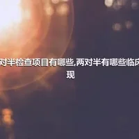 两对半检查项目有哪些,两对半有哪些临床表现