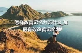 怎样改善记忆力吃什么_如何有效改善记忆力