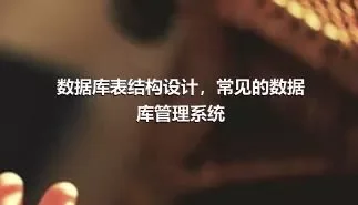 数据库表结构设计，常见的数据库管理系统