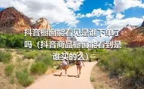 抖音橱窗能看见是谁下单了吗（抖音商品橱窗能看到是谁买的么）