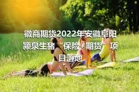 徽商期货2022年安徽阜阳颍泉生猪“保险+期货”项目落地