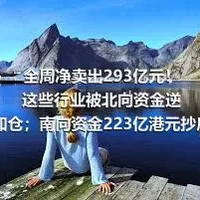 全周净卖出293亿元！这些行业被北向资金逆市加仓；南向资金223亿港元抄底港股，什么信号？