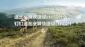 退出全屏快捷键ctrl加什么，钉钉退出全屏快捷键ctrl加什么