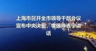 上海市召开全市领导干部会议宣布中央决定，李强陈吉宁讲话