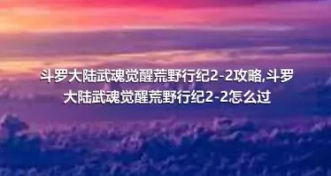 斗罗大陆武魂觉醒荒野行纪2-2攻略,斗罗大陆武魂觉醒荒野行纪2-2怎么过