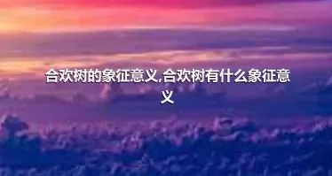 合欢树的象征意义,合欢树有什么象征意义