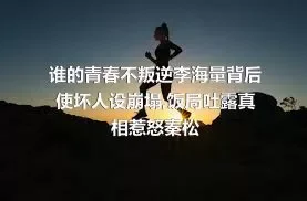 谁的青春不叛逆李海量背后使坏人设崩塌,饭局吐露真相惹怒秦松