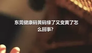 东莞健康码黄码绿了又变黄了怎么回事？