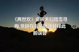 《两世欢》瓷碗夫妇踏雪寻梅,景辞在与风眠晚解释此前误会