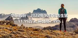 华统股份：2022年10月销售生猪11.99万头,环比降7.99%