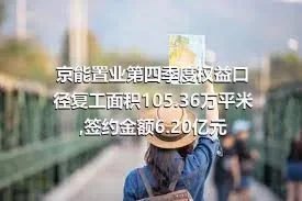 京能置业第四季度权益口径复工面积105.36万平米,签约金额6.20亿元