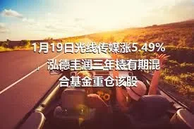 1月19日光线传媒涨5.49%，泓德丰润三年持有期混合基金重仓该股