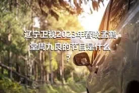 辽宁卫视2023年春晚孟鹤堂周九良的节目是什么？