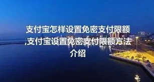 支付宝怎样设置免密支付限额,支付宝设置免密支付限额方法介绍