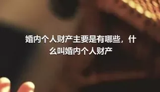 婚内个人财产主要是有哪些，什么叫婚内个人财产