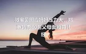 微宝贝回应妈妈压力大，郑玉巧向80后父母面授育儿经