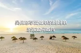 吴佩慈享受做单亲妈妈单亲该如何教育