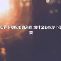 冬吃萝卜夏吃姜的道理 为什么冬吃萝卜夏吃姜