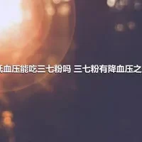 低血压能吃三七粉吗 三七粉有降血压之效