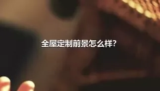 全屋定制前景怎么样？