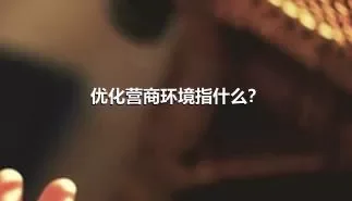 优化营商环境指什么？